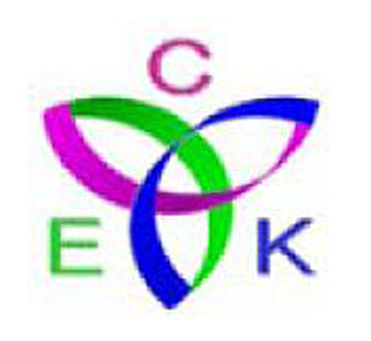 logo of CEK Tech in green, purple and blue